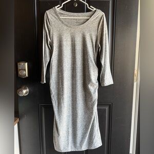 Liz Range Grey Maternity Dress 3/4 sleeves Midi length size Medium